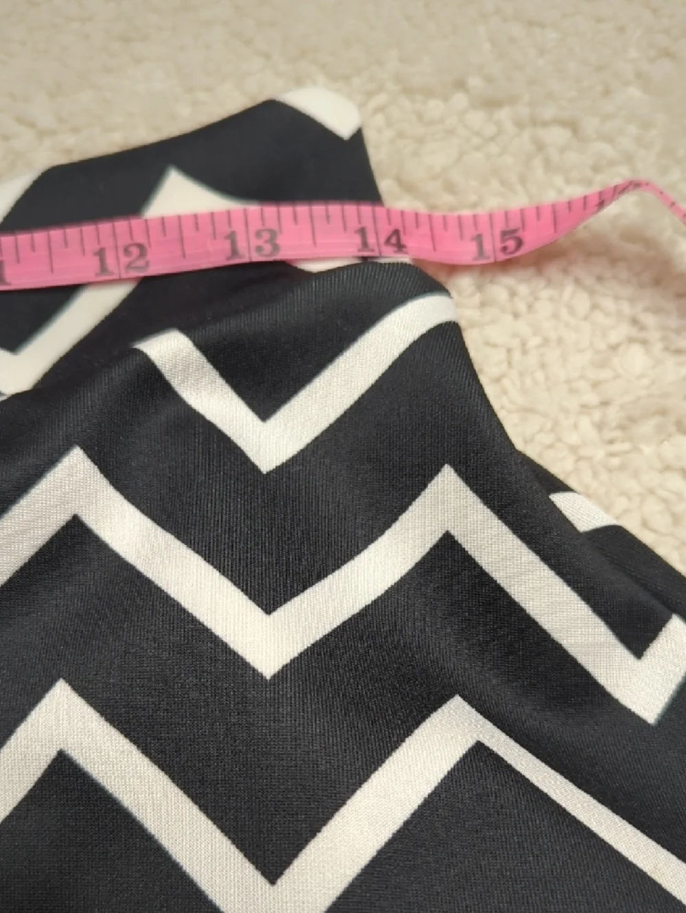 Women's Black and White Chevron‎ Pleated Skirt